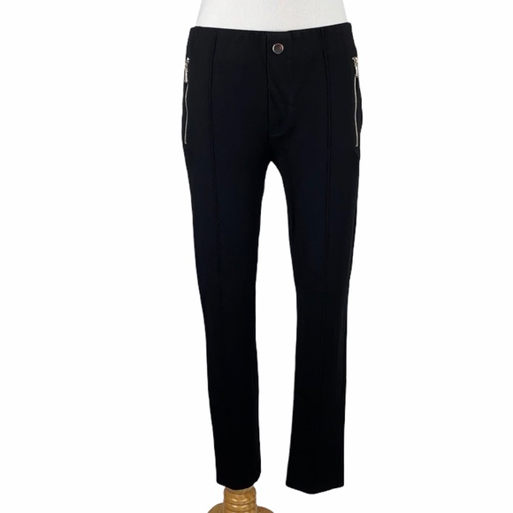 Zara Pants - Zara Basic Black Zipper Detail Knit Leggings